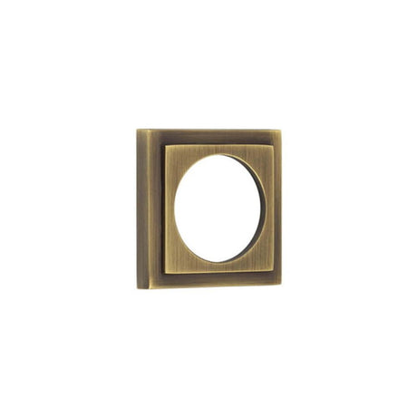 This is an image of a Burlington - 52x52mm AB stepped square outer rose for esc  that is availble to order from Trade Door Handles in Kendal.