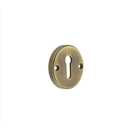 This is an image of a Burlington - 40mm AB Westbourne standard escutcheon (face fix)  that is availble to order from Trade Door Handles in Kendal.