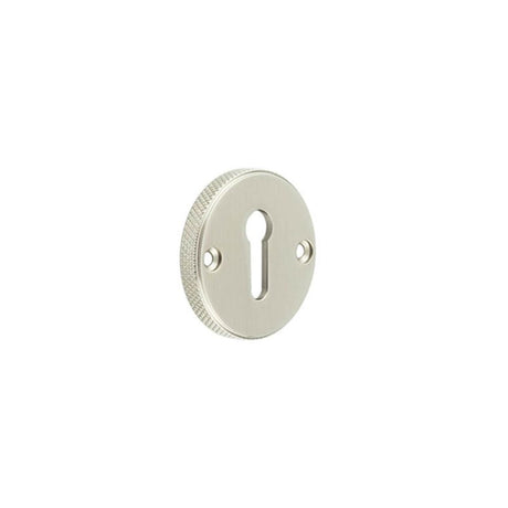 This is an image of a Burlington - 40mm SN Westbourne standard escutcheon (face fix)  that is availble to order from Trade Door Handles in Kendal.