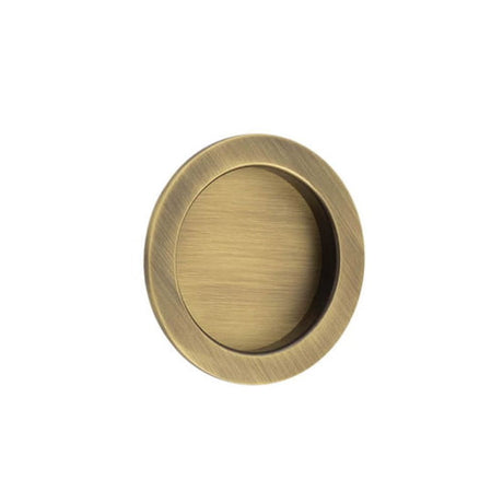 This is an image of a Burlington - 65x12x3mm AB round concealed flush pull  that is availble to order from Trade Door Handles in Kendal.