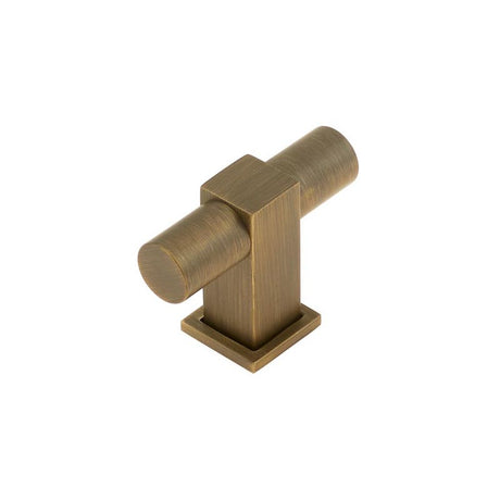 This is an image of a Burlington - Westminster T Bar Cupboard Knob Knob - Antique Brass  that is availble to order from Trade Door Handles in Kendal.