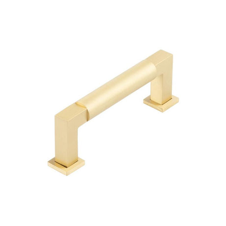 This is an image of a Burlington - Westminster Cabinet Handle 96mm CTC - Satin Brass  that is availble to order from Trade Door Handles in Kendal.