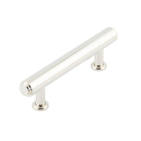 This is an image of a Burlington - Belgrave Cabinet Handle 96mm CTC - Polished Nickel  that is availble to order from Trade Door Handles in Kendal.