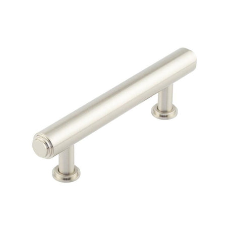 This is an image of a Burlington - Belgrave Cabinet Handle 96mm CTC - Satin Nickel  that is availble to order from Trade Door Handles in Kendal.