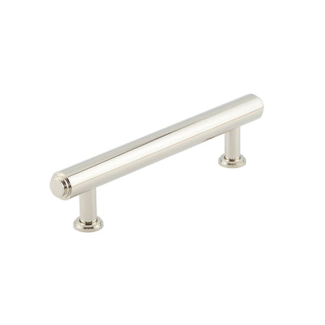 This is an image of a Burlington - Belgrave Cabinet Handle 128mm CTC - Polished Nickel  that is availble to order from Trade Door Handles in Kendal.