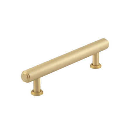 This is an image of a Burlington - Belgrave Cabinet Handle 128mm CTC - Satin Brass  that is availble to order from Trade Door Handles in Kendal.