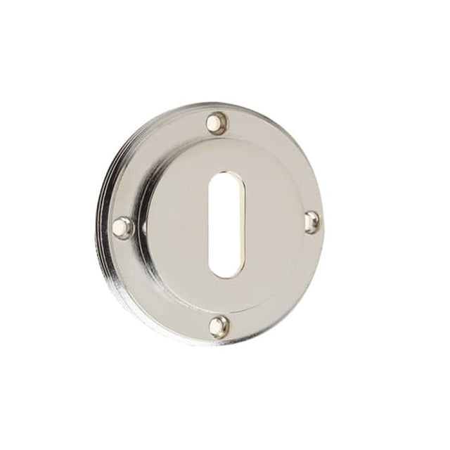 This is an image of a Burlington - inner escutcheon std keyway - Polished Nickel  that is availble to order from Trade Door Handles in Kendal.