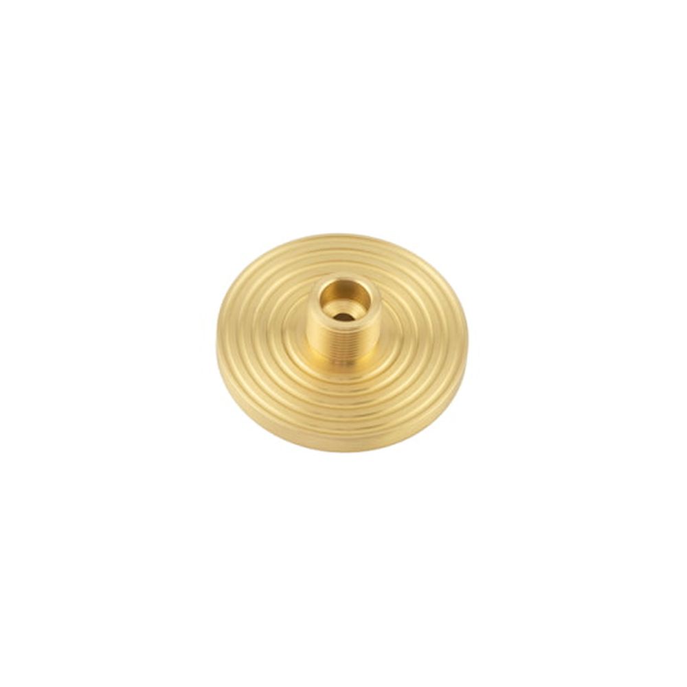 This is an image of a Burlington - Reeded door stop base - Satin Brass  that is availble to order from Trade Door Handles in Kendal.