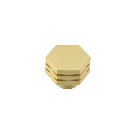 This is an image of a Hoxton - Nile SB 30mm Hex Cupboard Knob With Step Details  that is availble to order from Trade Door Handles in Kendal.