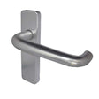 This is an image of a Frelan - 19mm Round Bar Door Handle on Latchplate Satin Anodised Aluminium  that is availble to order from Trade Door Handles in Kendal.