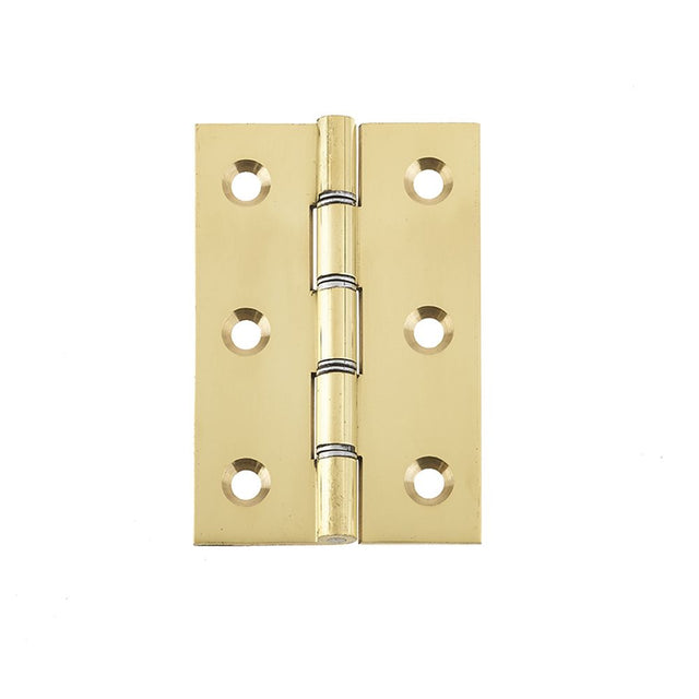 This is an image of a Frelan - 76x50x2mm PB DSW hinge   that is availble to order from Trade Door Handles in Kendal.