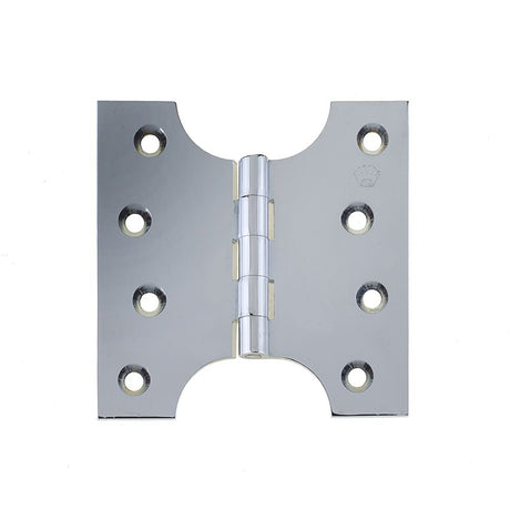 This is an image of a Frelan - 102x102mm Budget Parliament Hinges - Polished Chrome that is availble to order from Trade Door Handles in Kendal.