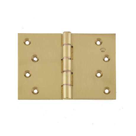 This is an image of a Frelan - 102x152mm Projection Brass Hinges - Polished Brass  that is availble to order from Trade Door Handles in Kendal.