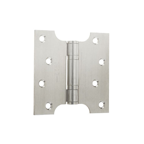 This is an image of a Frelan - 102x127mm Stainless Steel Ball Bearing Parliament Hinges - Satin Stainl that is availble to order from Trade Door Handles in Kendal.