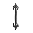 This is an image of a Frelan - Fleur De Lys 100mm Pull Handle - Antique Black  that is availble to order from Trade Door Handles in Kendal.