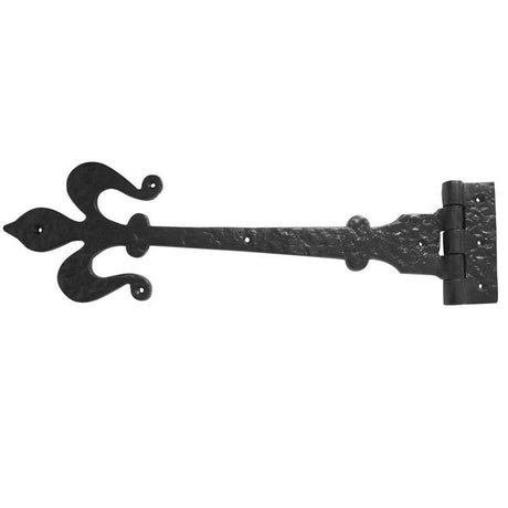 This is an image of a Frelan - Fleur De Lys 400mm Hinges - Antique Black  that is availble to order from Trade Door Handles in Kendal.