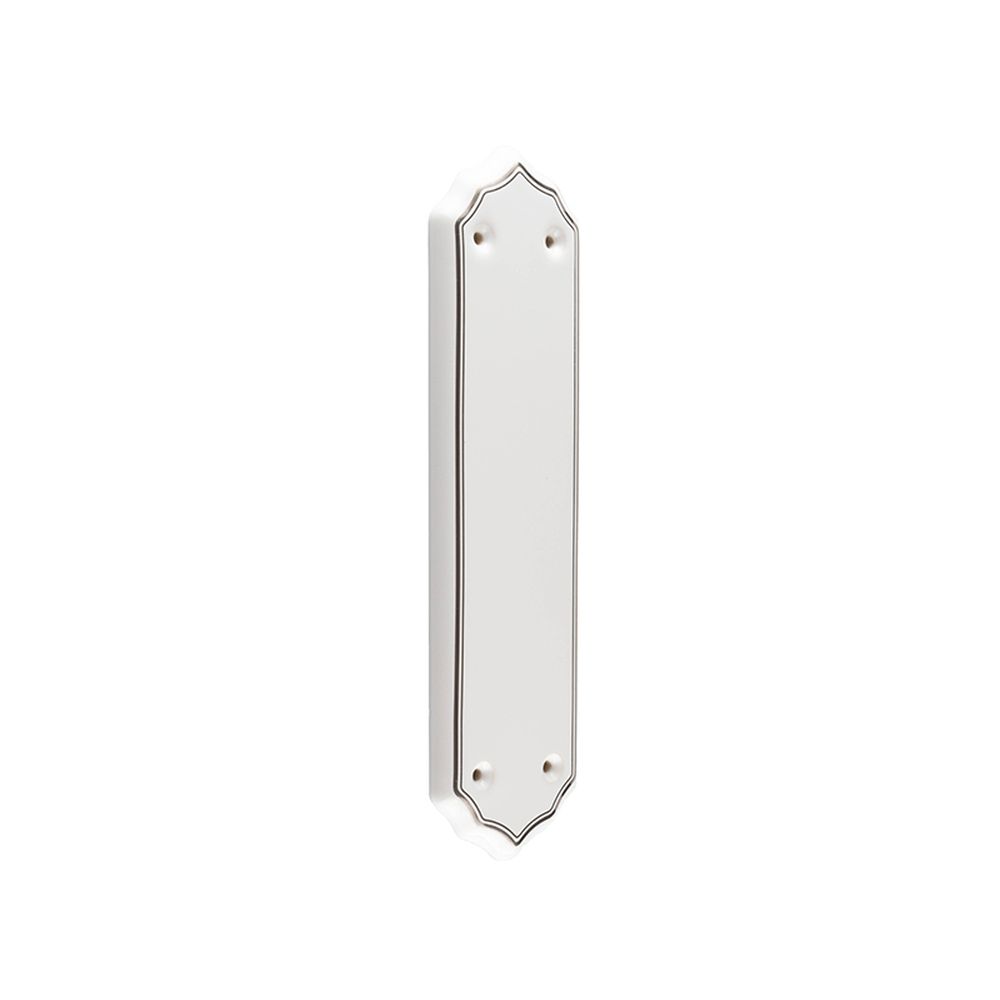 This is an image of a Frelan - White Silverline Finger Plate   that is availble to order from Trade Door Handles in Kendal.