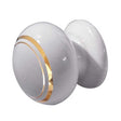 This is an image of a Frelan - Porcelain 38mm Dia. Cabinet Knob - White/Gold Line  that is availble to order from Trade Door Handles in Kendal.