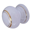 This is an image of a Frelan - Porcelain 32mm Dia. Cabinet Knob - White/Gold Line  that is availble to order from Trade Door Handles in Kendal.