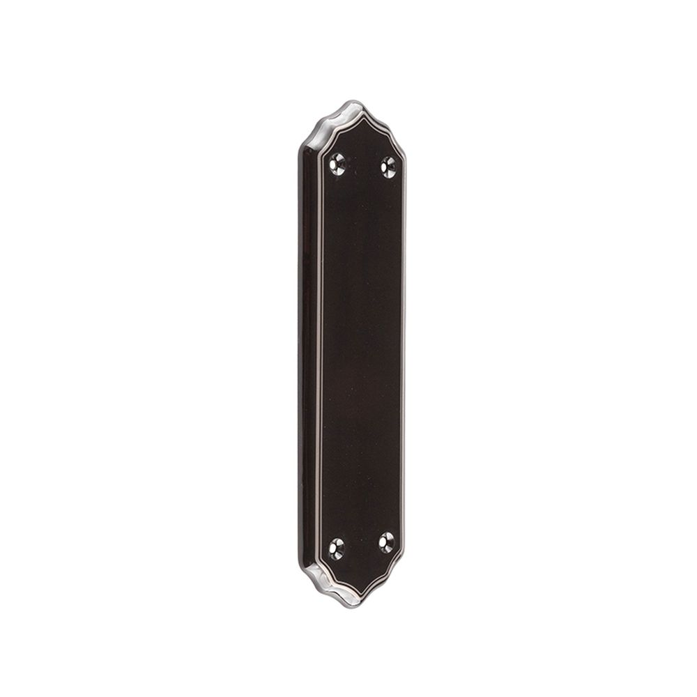 This is an image of a Frelan - Black Silverline Finger Plate   that is availble to order from Trade Door Handles in Kendal.