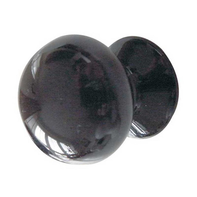 This is an image of a Frelan - Porcelain 38mm Dia. Cabinet Knob - Black  that is availble to order from Trade Door Handles in Kendal.