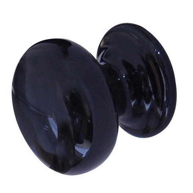 This is an image of a Frelan - Porcelain 32mm Dia. Cabinet Knob - Black  that is availble to order from Trade Door Handles in Kendal.