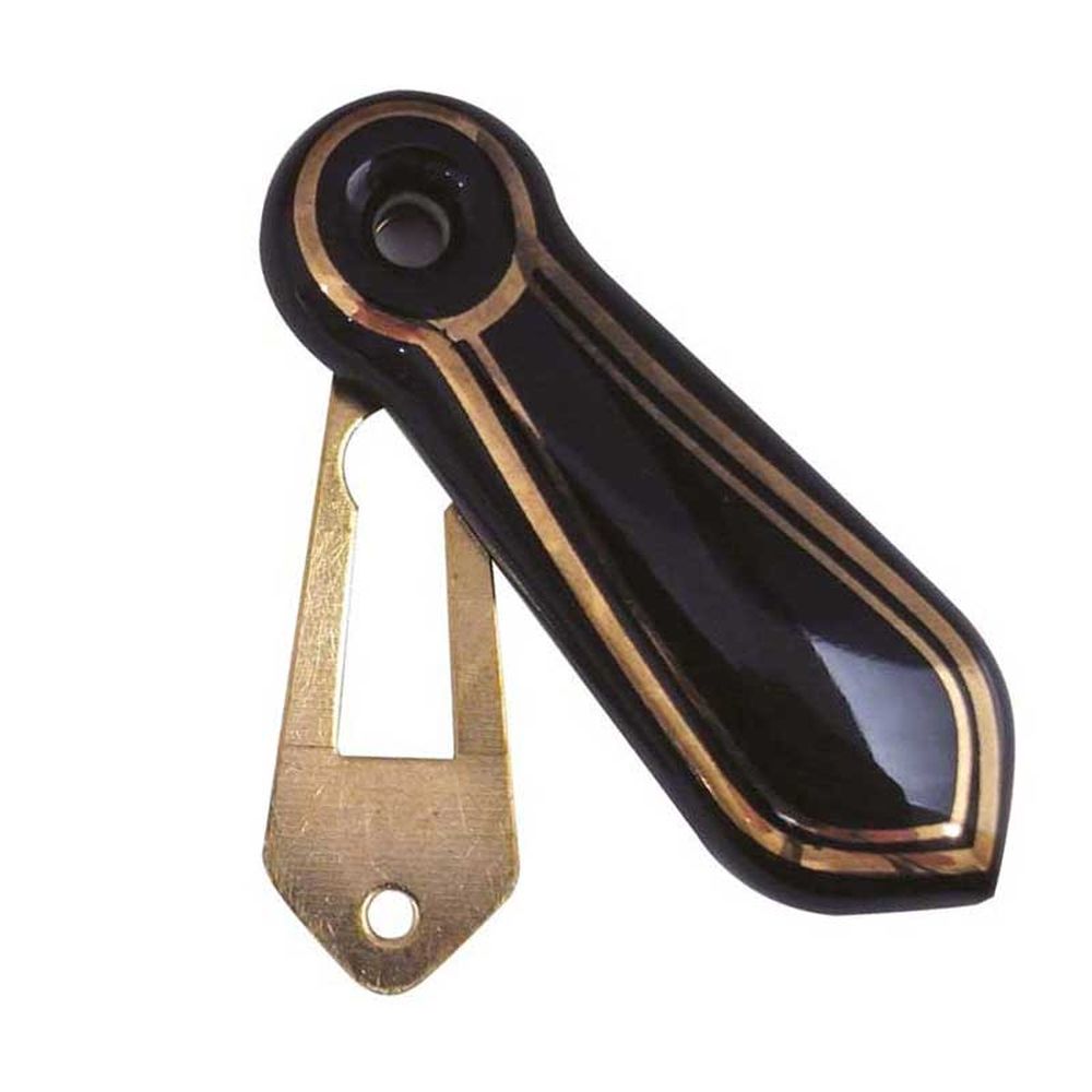This is an image of a Frelan - Black Goldline Escutcheon   that is availble to order from Trade Door Handles in Kendal.