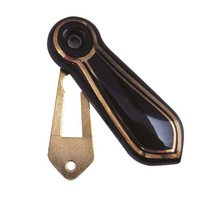 This is an image of a Frelan - Black Goldline Escutcheon   that is availble to order from Trade Door Handles in Kendal.
