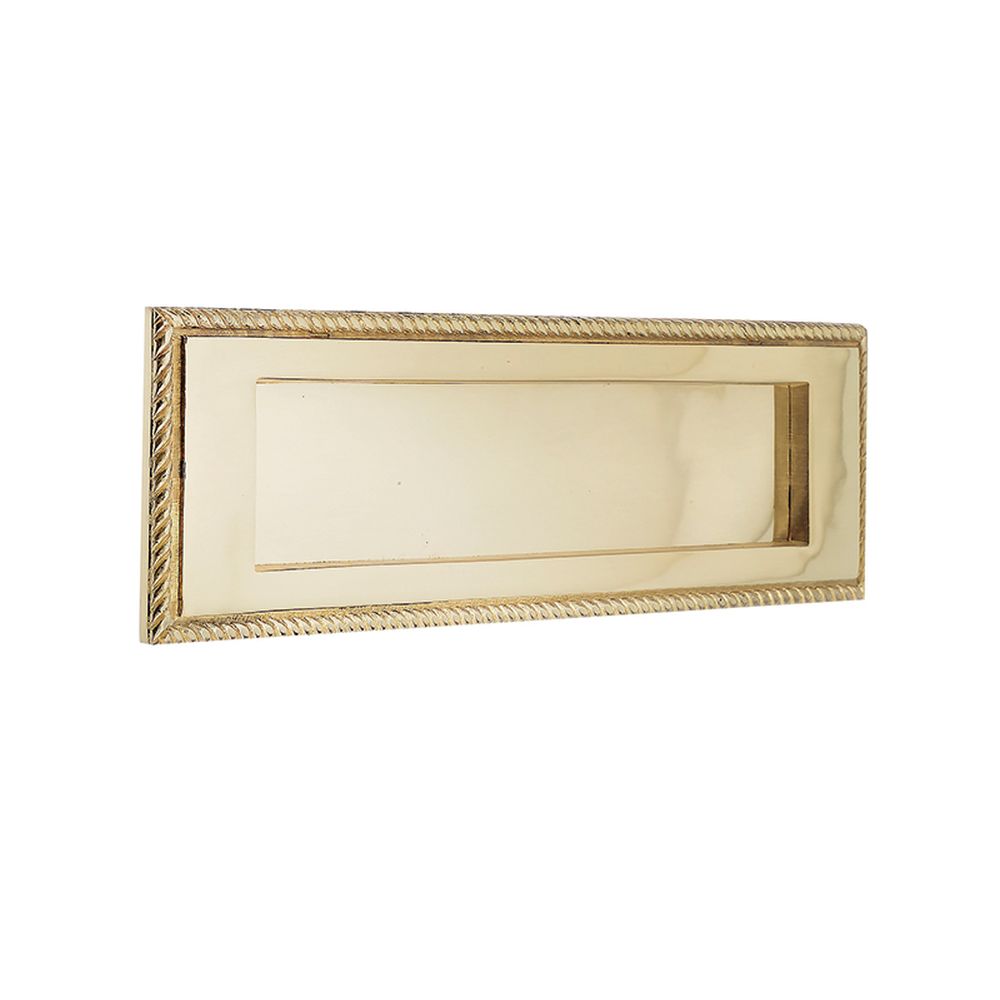 This is an image of a Frelan - Georgian Letter Plate 250x76mm - Polished Brass  that is availble to order from Trade Door Handles in Kendal.