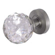 This is an image of a Frelan - Faceted Glass Sprung Mortice Knobs - Satin Chrome  that is availble to order from Trade Door Handles in Kendal.