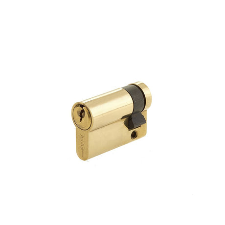 This is an image of a Frelan - 40mm PB Euro single cyl KA 62134  that is availble to order from Trade Door Handles in Kendal.