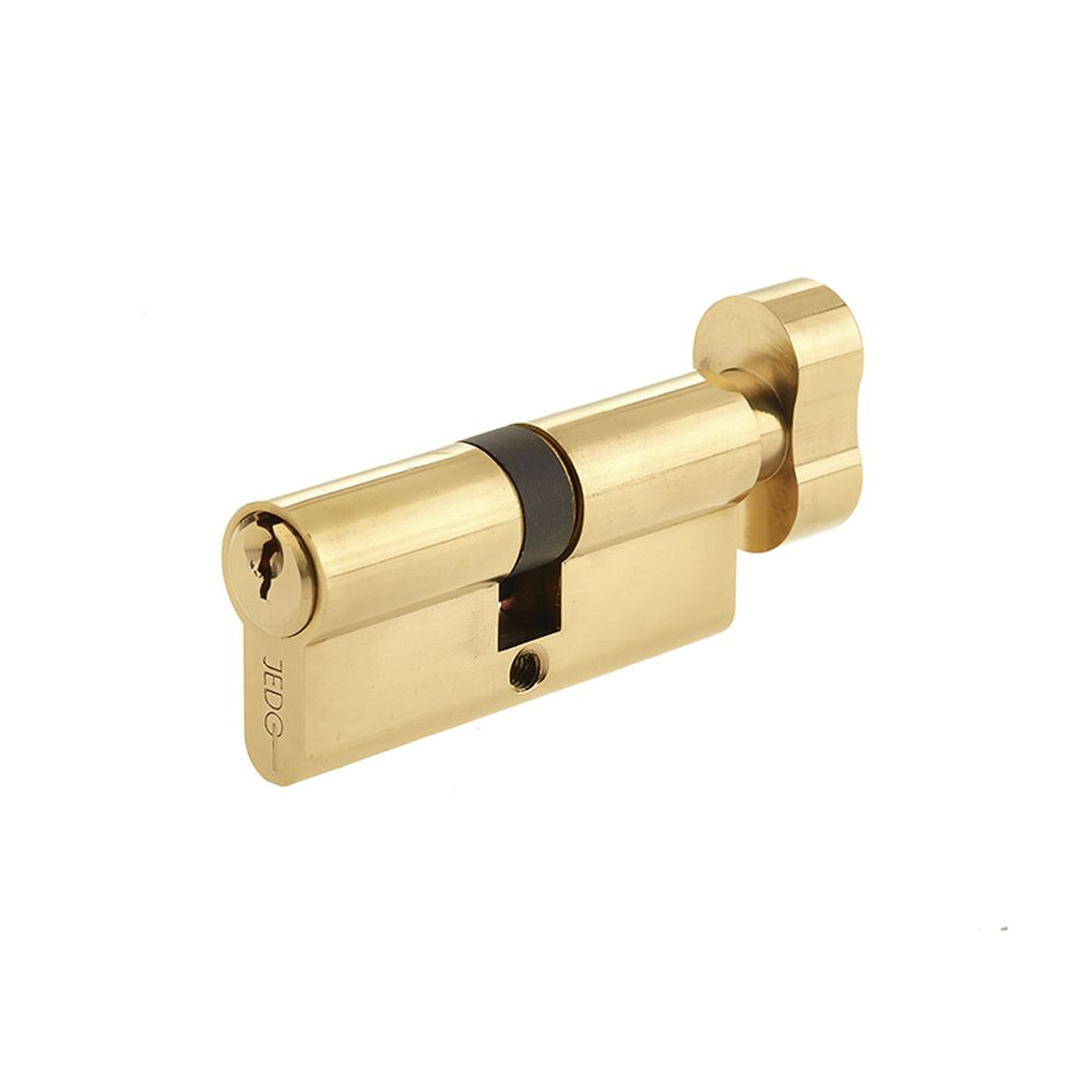 This is an image of a Frelan - 60mm PB Euro cylinder & turn   that is availble to order from Trade Door Handles in Kendal.