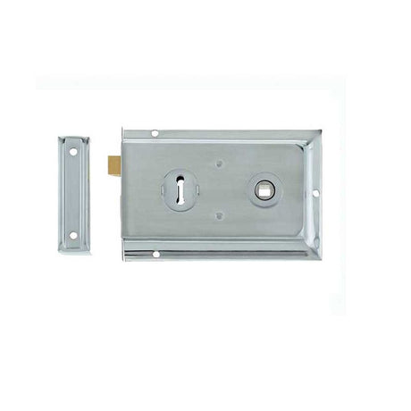This is an image of a Frelan - 152.5x102mm SC Rim lock   that is availble to order from Trade Door Handles in Kendal.