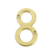 This is an image of a Frelan - 75MM PB Screwfix numeral 8  that is availble to order from Trade Door Handles in Kendal.