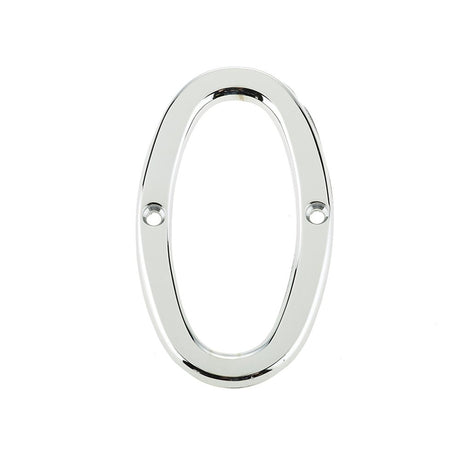 This is an image of a Frelan - 75mm PC Screwfix numeral 0  that is availble to order from Trade Door Handles in Kendal.