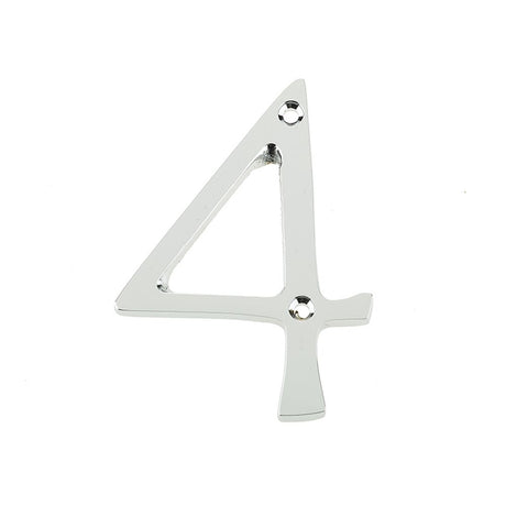 This is an image of a Frelan - 75mm PC Screwfix numeral 4  that is availble to order from Trade Door Handles in Kendal.