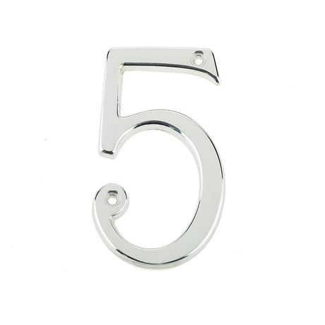 This is an image of a Frelan - 75mm PC Screwfix numeral 5  that is availble to order from Trade Door Handles in Kendal.