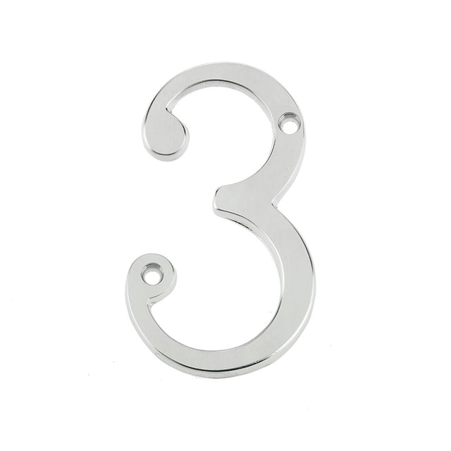 This is an image of a Frelan - JNSC/3 75MM SCREWFIX NUMERAL  that is availble to order from Trade Door Handles in Kendal.