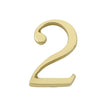 This is an image of a Frelan - 60mm PB Pinfix numeral 2   that is availble to order from Trade Door Handles in Kendal.