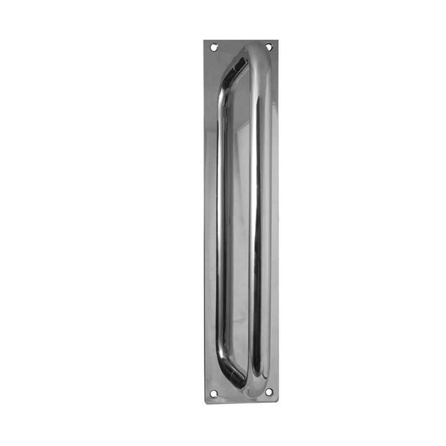 This is an image of a Frelan - Pull Handle on Plate 225x19mm - Grade 304 Polished Stainless Steel  that is availble to order from Trade Door Handles in Kendal.