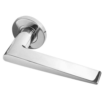 This is an image of a Frelan - METEOR LEVER ON ROSE PSS GRADE 304 52X8MM  that is availble to order from Trade Door Handles in Kendal.