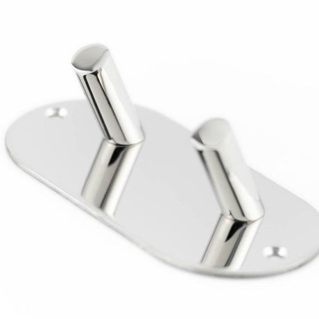 This is an image showing the Frelan - Double Robe Hook - Grade 304 Polished Stainless Steel available to order from Trade Door Handles in Kendal