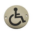 This is an image of a Frelan - Disabled - Signage 75mm Dia. - Polished Stainless Steel that is availble to order from Trade Door Handles in Kendal.