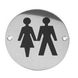 This is an image of a Frelan - UniSex - Signage 75mm Dia. - Satin Stainless Steel that is availble to order from Trade Door Handles in Kendal.