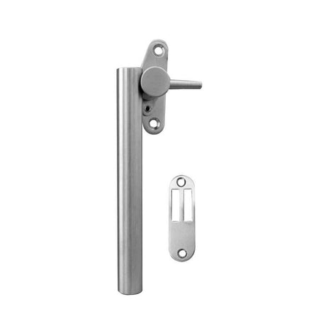This is an image of a Frelan - Round Bar Casement Fastener c/w Mortice Plate Left Hand - Grade 304 Sat  that is availble to order from Trade Door Handles in Kendal.