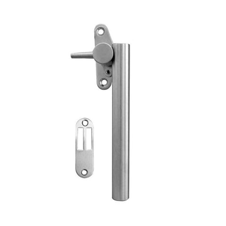 This is an image of a Frelan - Round Bar Casement Fastener c/w Mortice Plate Right Hand - Grade 304 Sa  that is availble to order from Trade Door Handles in Kendal.
