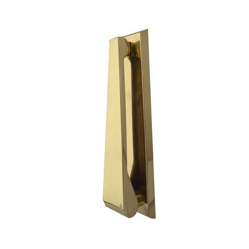 This is an image of a Frelan - Contemporary Door Knocker - Polished Brass that is availble to order from Trade Door Handles in Kendal.