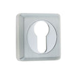 This is an image of a Frelan - Euro Profile Escutcheons - Polished Chrome/Satin Chrome  that is availble to order from Trade Door Handles in Kendal.