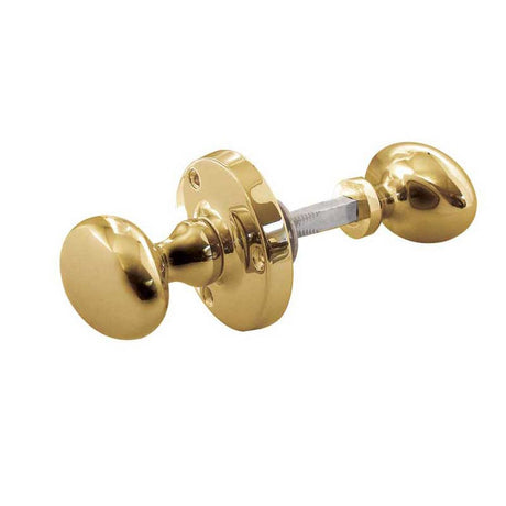 This is an image of a Frelan - Oval Unsprung Rim Knobs - Polished Brass  that is availble to order from Trade Door Handles in Kendal.