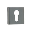 This is an image of a Frelan - Euro Profile Square Escutcheons - Dark Bronze  that is availble to order from Trade Door Handles in Kendal.